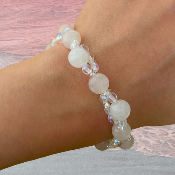 Genuine Rose Quartz Twist Bracelet - Picture 1 of 3